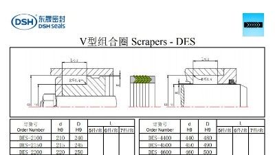 V型組合圈DES規(guī)格尺寸表