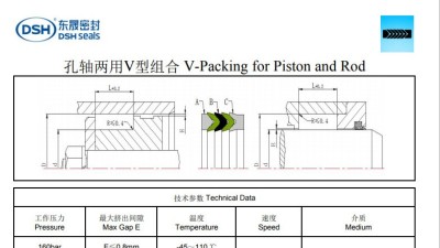 孔軸兩用V型組合密封圈Rod規(guī)格尺寸表