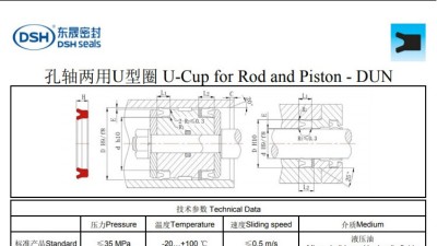 孔軸兩用U型圈DUN規(guī)格尺寸表