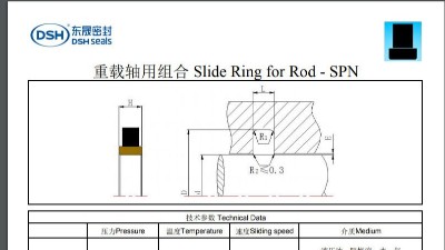 重載軸用組合密封圈規(guī)格尺寸表SPN